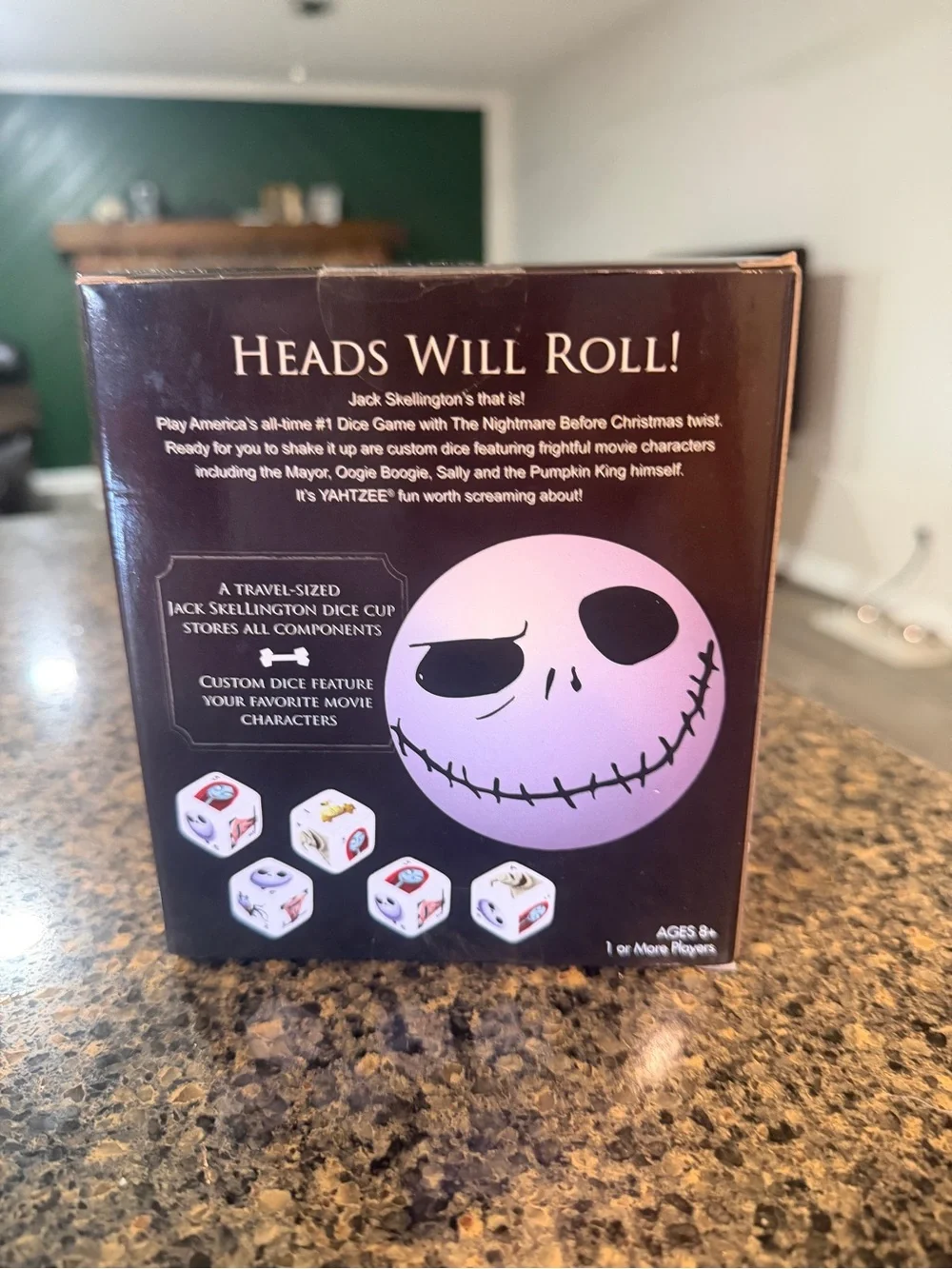 Disney The Nightmare Before Christmas Jack Skellington Edition Yahtzee Dice Game